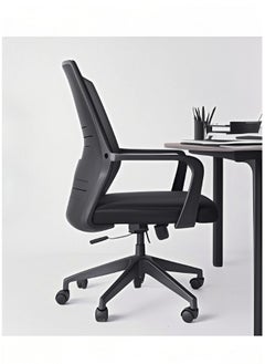 POWER Meshed Height Adjustable Office Chair with Armrest and Swivel Wheels Black  - Image 1