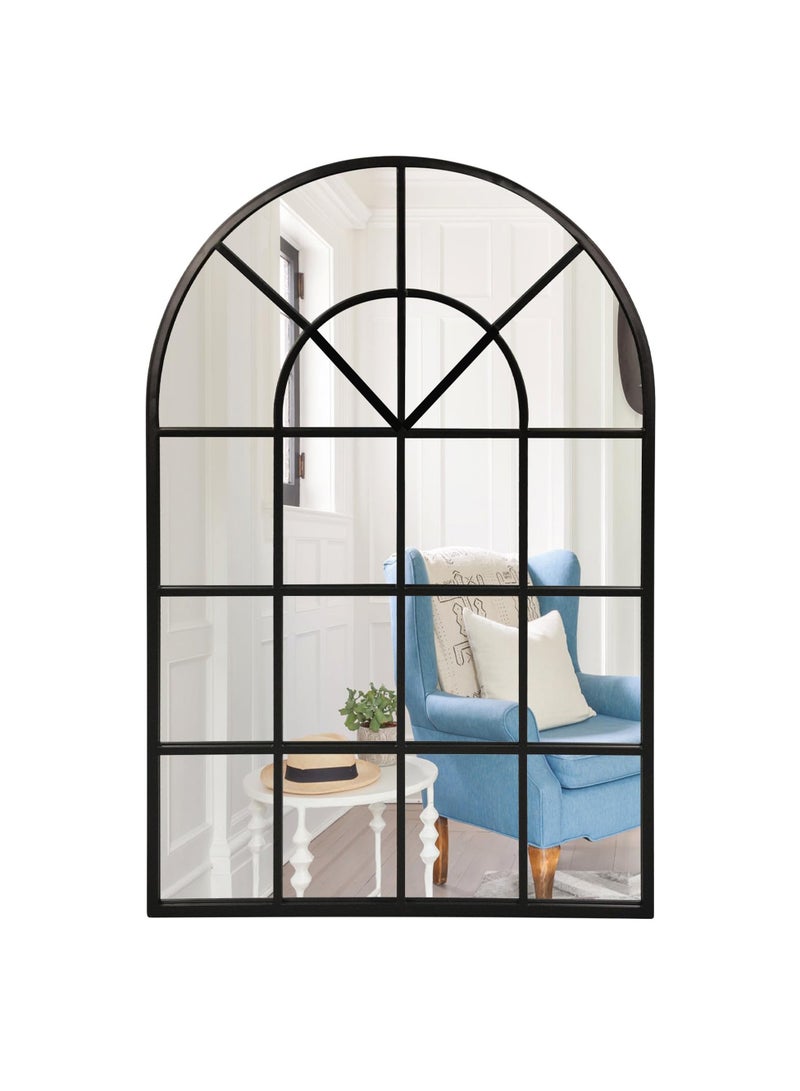 فيبارتي مرآة حائط نافذة مقوسة معدنية سوداء 40x70 سم - تصميم زجاج نافذة مائل ومثبت على الحائط ، نمط مزرعة ريفية ، مرآة عتيقة لغرفة المعيشة ، مدخل ، مدفأة ، ديكور منزلي أنيق للمدخل ، غرفة النوم ، وغرفة المعيشة ، ديكور حائط ريفي حديث ، مرآة مقوسة مزخرفة ، مرآة حائط كبيرة أنيقة للمنزل. - Image 2