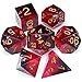 Haxtec Sharp Edge DND Dice Set Purple Red Resin Dice Silver Flakes DD Dice for RPG Role Playing Games Compatible with Dungeons and Dragons Gift War Series - Image 2