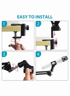 AccLoo Microphone Stand, Adjustable Suspension Boom Scissor Mic Stand for Recording Equipment  - Image 5