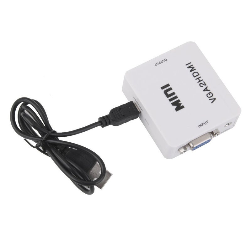 BigPlayer VGA to HDMI Converter Adapter (Multicolor) | Full HD 1080P VGA Male to HDMI Female with Audio & USB Power | Video Converter for Laptop, PC, Monitor, Projector, TV – Plug & Play - Image 1