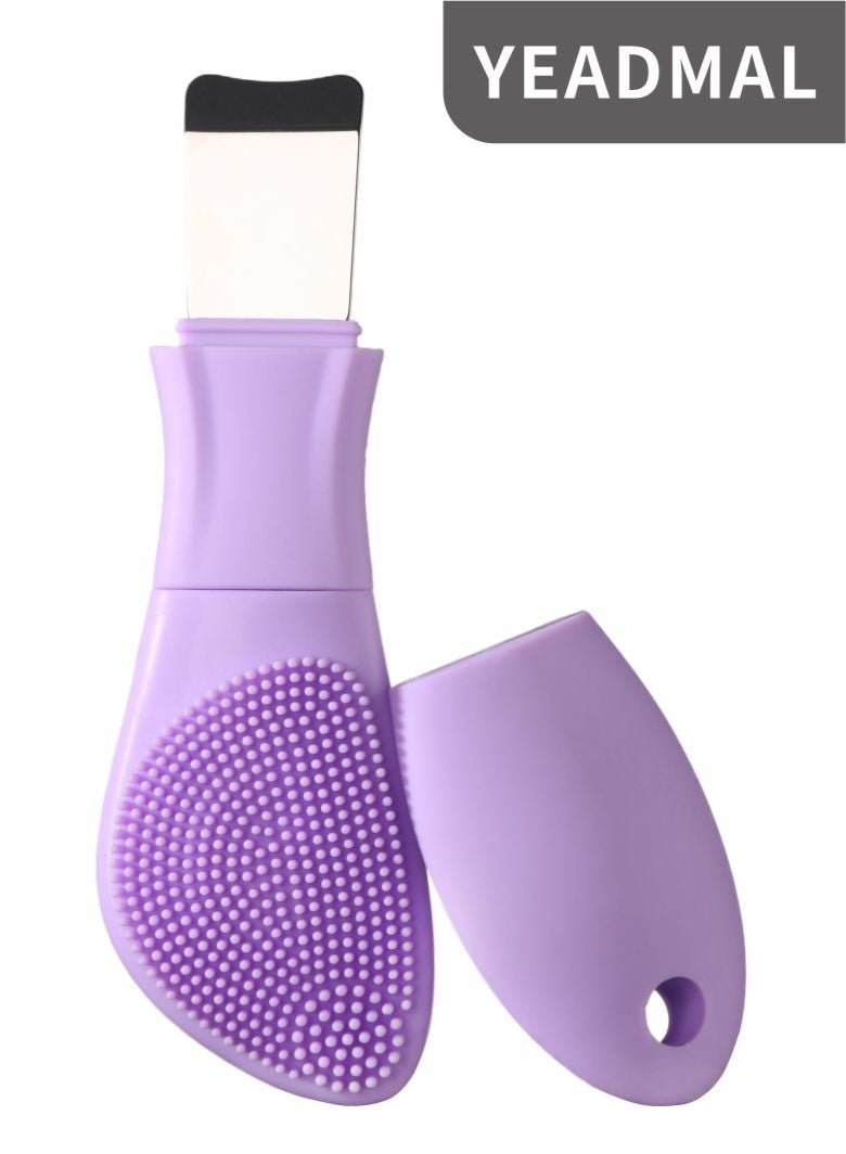 YEADMAL Silicone Face Scrubber Spatula —2in1 Pore Cleansing Brush Blackhead Remover Tool for Face Nose, Skin Black Head Remover Scraper for Men and Women Skin Care (Purple) - Image 1