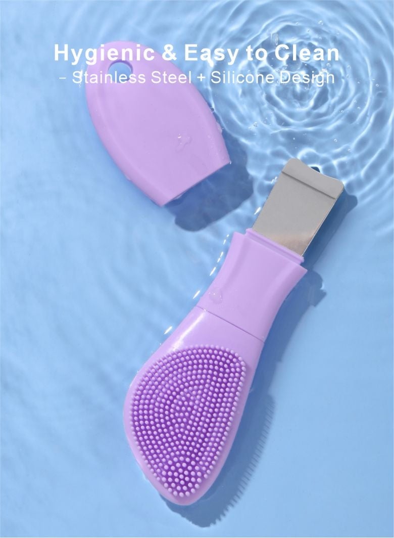 YEADMAL Silicone Face Scrubber Spatula —2in1 Pore Cleansing Brush Blackhead Remover Tool for Face Nose, Skin Black Head Remover Scraper for Men and Women Skin Care (Purple) - Image 5