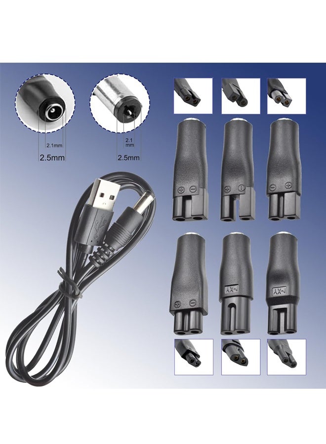 7 PCS Power Cord 5V Replacement Charger USB Adapter Suitable for Electric Hair Clippers, Beard Trimmers - Image 3