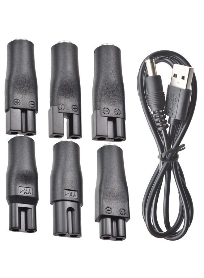 7 PCS Power Cord 5V Replacement Charger USB Adapter Suitable for Electric Hair Clippers, Beard Trimmers - Image 1