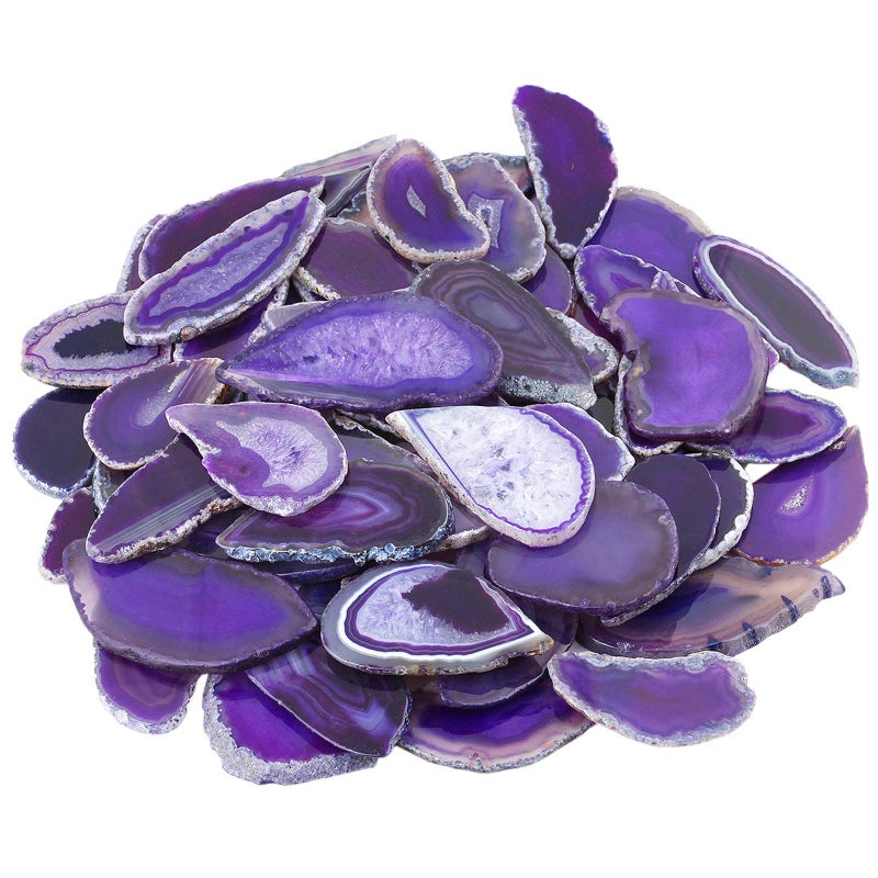 mookaitedecor Polished Agate Light Table SlicesGeode Agate Slab Cards Pack of 12