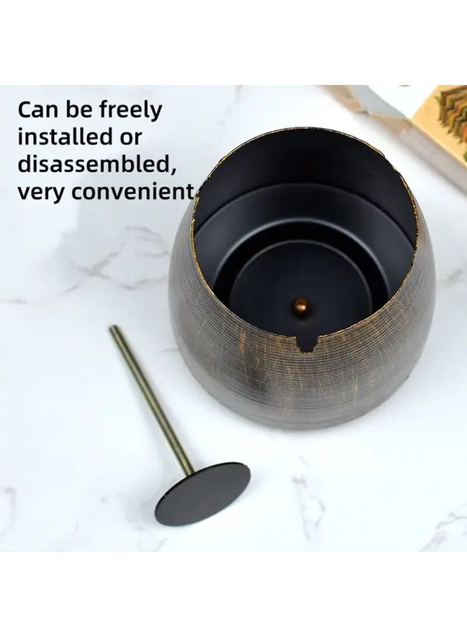 Large Size Stainless Steel Round Ashtray with Lid Non Slip Base Ash Catcher Holder - Image 5