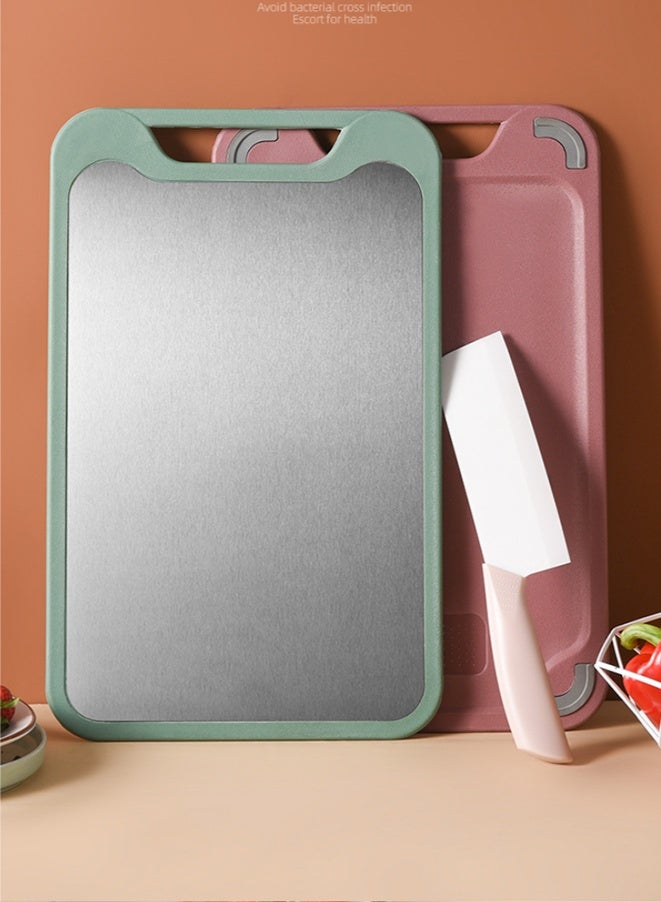 wowofa Cutting Board Two Sides Of Stainless Steel and Plastic Dual-purpose Multifunctional Cut Vegetables and Meat Chopping Board - Image 1