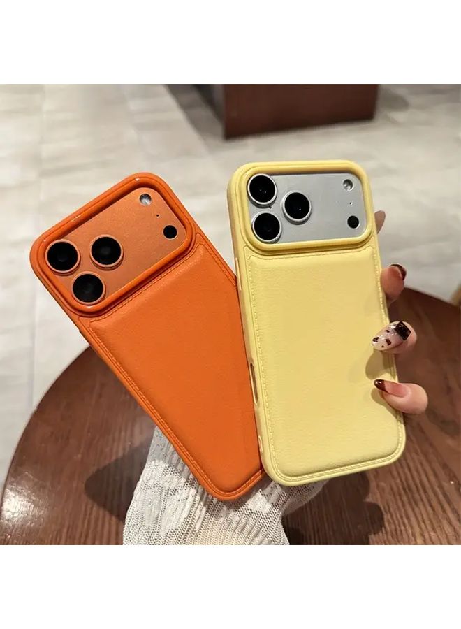 Pink Luxury Imitation Leather Soft TPU Camera Phone Case for iPhone 14 Pro Protection - Image 4