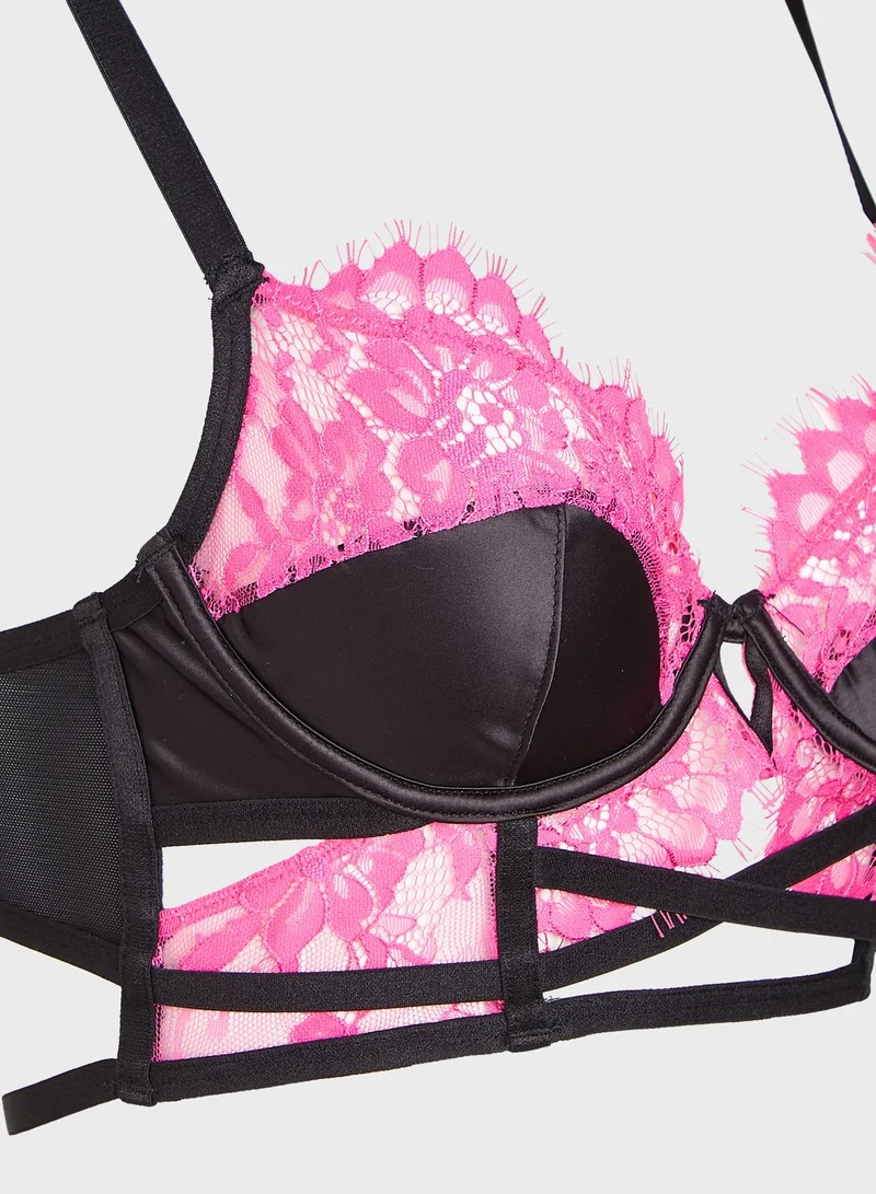 boohoo Lace Detail Bra