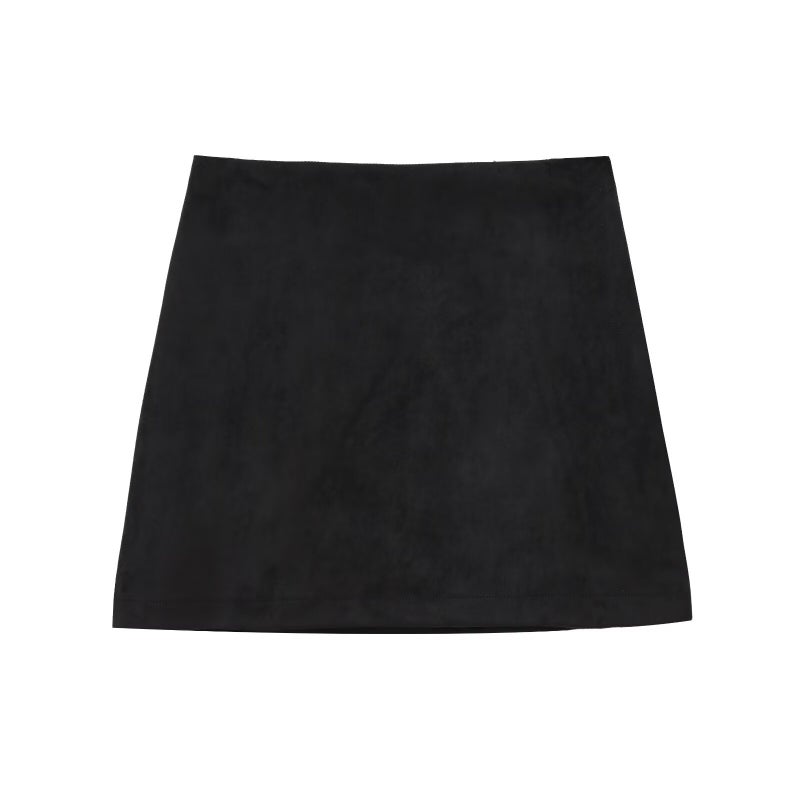 ZA cross-border womens clothing wholesale suede texture single-breasted coat hip skirt suit 2010707 6929400 Short skirt - Image 1