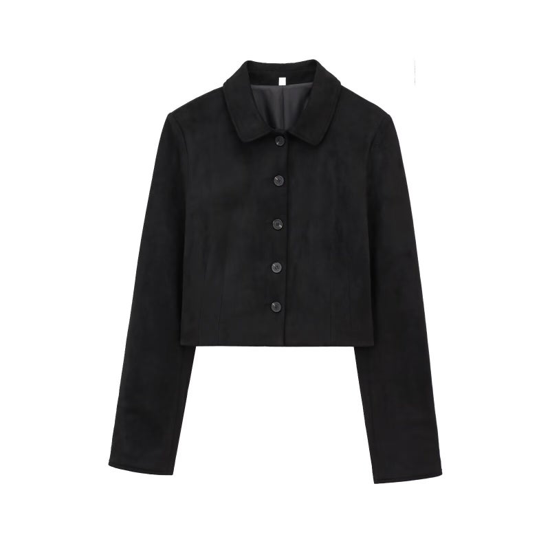 ZA cross-border womens clothing wholesale suede texture single-breasted coat hip skirt suit 2010707 6929400 Short skirt - Image 2
