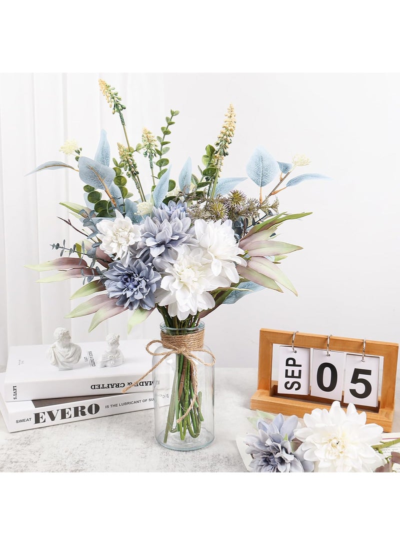 زهور صناعية في مزهرية، زهور اصطناعية لتزيين طاولة القهوة، زهور مزيفة في مزهرية، تنسيقات الزهور، نباتات صناعية، زهور حريرية لتزيين المنزل ومركز الطاولة الداخلي - Image 2