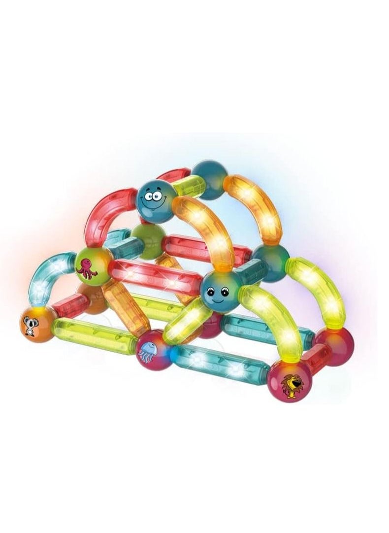 Generic - 52 PCS Light Magnetic Building Blocks Toy for Kids  Magnetic Sticks and Balls Set- Different Sizes & Curve Shaped - for Boys and Girls - Image 1