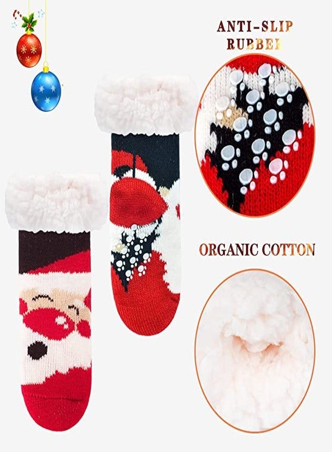 KETKAR Baby Boy Girl Winter Thick Fur Cozy Socks Toddler Anti-Slip Cuff Ankle Length Socks_Pack OF 03_Sck004(3-7 Years,Multicolour6) - Image 2
