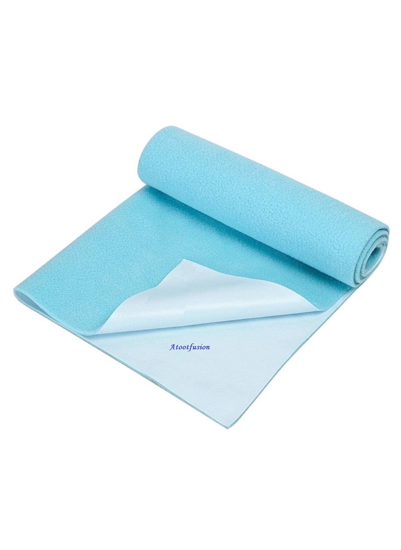 ATOOTFUSION Baby Dry Sheet Water Resistant Bed Protector Washable Waterproof Mattress Protector Urine Bedwetting Reusable Mat for Toddler Underpad Sheet for Incontinence Large 55x39 Sky Blue  - Image 3