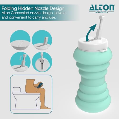ALTON SHR20245, Non-Electric Collapsible Toilet Portable Bidet, Retractable Travel Bidet, Pink, 600ML | Jet Spray for Toilet | Health Faucet - Image 2