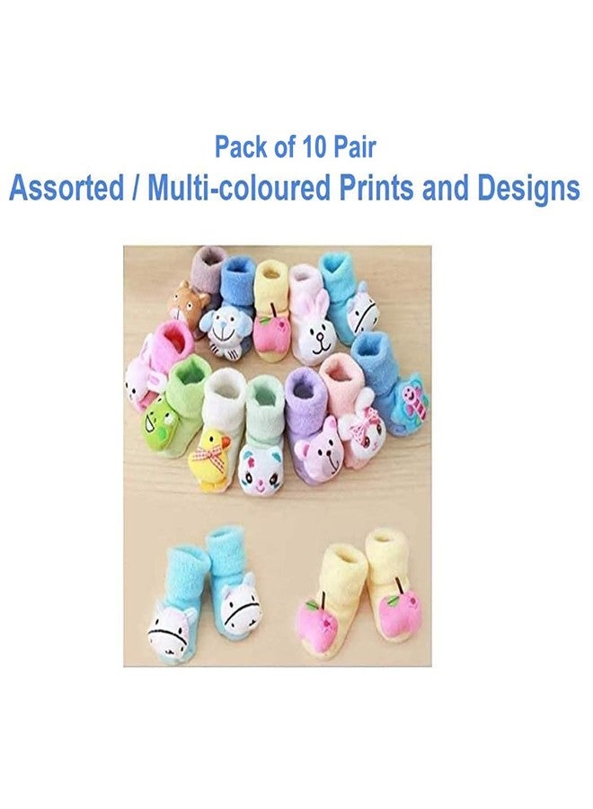 Natali Traders Baby Boy's Ankle Length Cotton Socks for Newborn Baby Boys, Girls - 3 to 12 Months Baby - Anti Slip Socks Grip Socks - Multicolor Pack of 10 Pair - Image 2