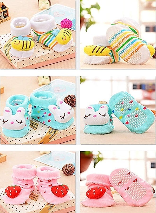 Natali Traders Baby Boy's Ankle Length Cotton Socks for Newborn Baby Boys, Girls - 3 to 12 Months Baby - Anti Slip Socks Grip Socks - Multicolor Pack of 10 Pair - Image 4