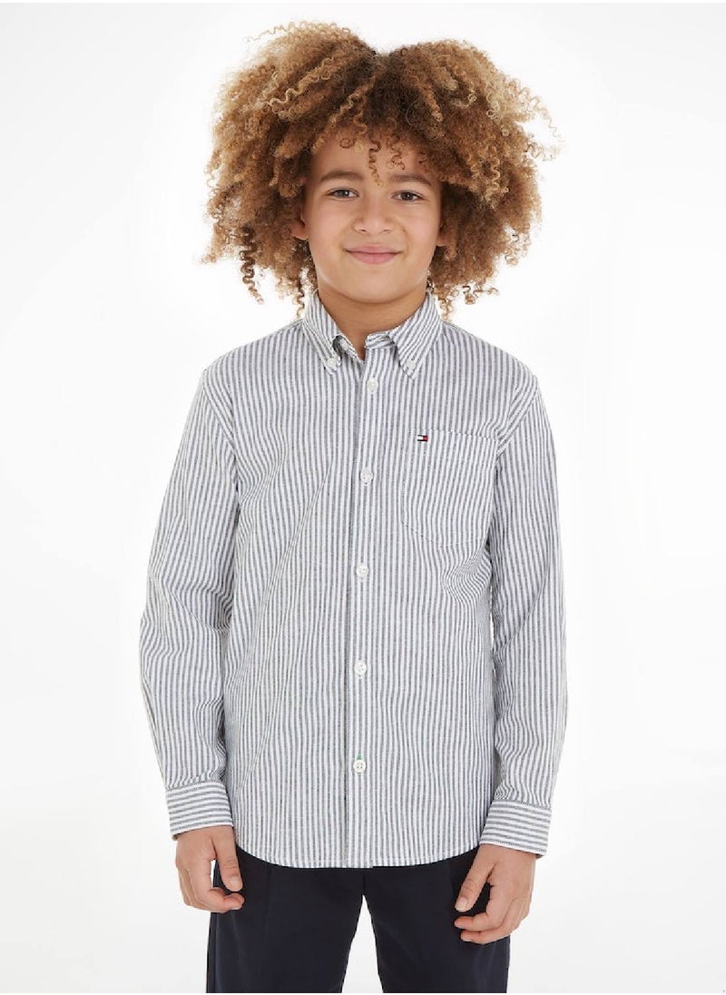 Boys' Essential Ithaca Stripe Archive Casual Shirt, Navy - pzsku/Z190F4FA9E16BA9A91562Z/45/_/1723744000/4e703090-1215-4f20-9ef1-6b41e27326c4