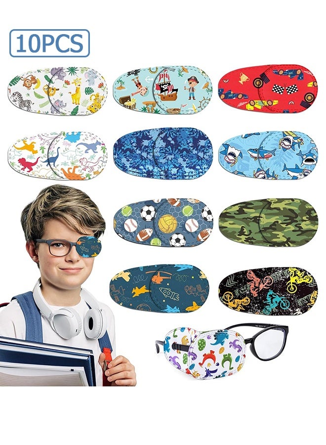 Wffo 10Pcs Eye Patch for Kids | Soft Adjustable Eye Patches for Lazy Eye | Eyepatch for Glasses Fits Right & Left Eyes | Ideal for Amblyopia & Strabismus Therapy - Image 1