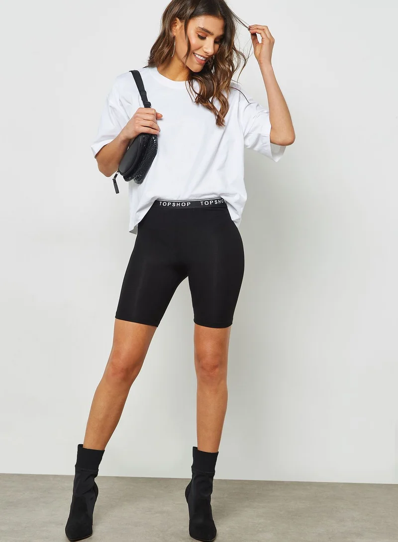 TOPSHOP Topshop Logo Band Cycling Shorts