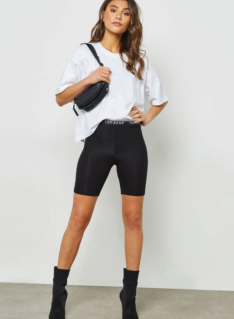 TOPSHOP Topshop Logo Band Cycling Shorts