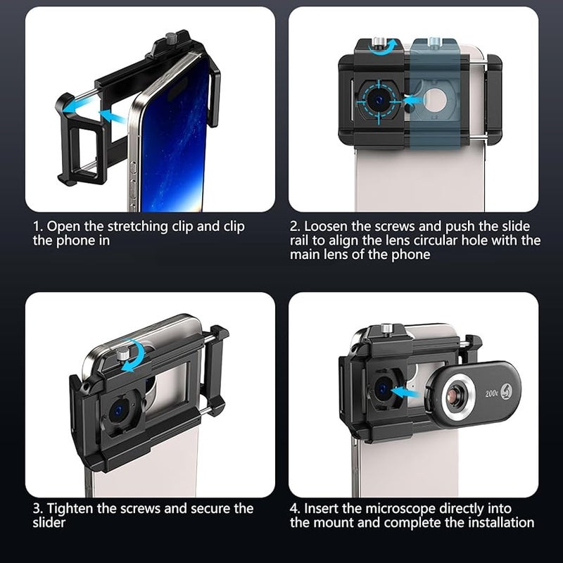 200x Pocket Microscope Phone Lens with CPL Filter Clip for Smartphone - Image 4