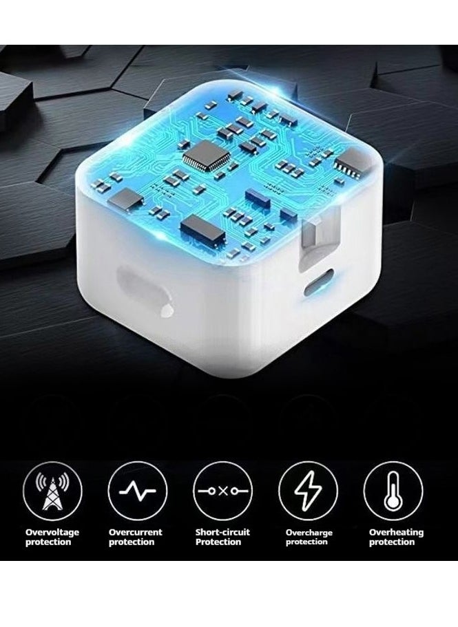 Generic - 50W iPhone 16/15 Pro Max Charger with Two USB C Ports with 1 Meter iPhone Fast Charging Cable C-Type to C-Type for iPhone 16/15 Pro max/15 Pro/15 plus/15, Samsung S24, and All USB C Phones/Tablets - Image 1