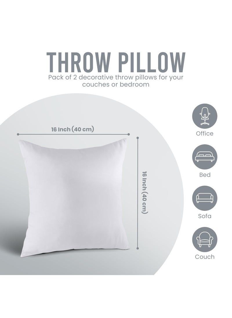 Utopia Bedding Utopia Bedding Throw Pillows Insert (Pack of 2  White) - 16 x 16 Inches Bed and Couch Pillows - Indoor Decorative Pillows  - Image 5