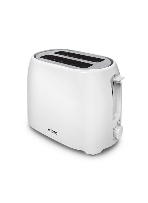 Wipro Vesta Bread Toaster BT101 750 Watts Auto Pop up with Removable Crumb Tray 7 Browning Levels White Standard