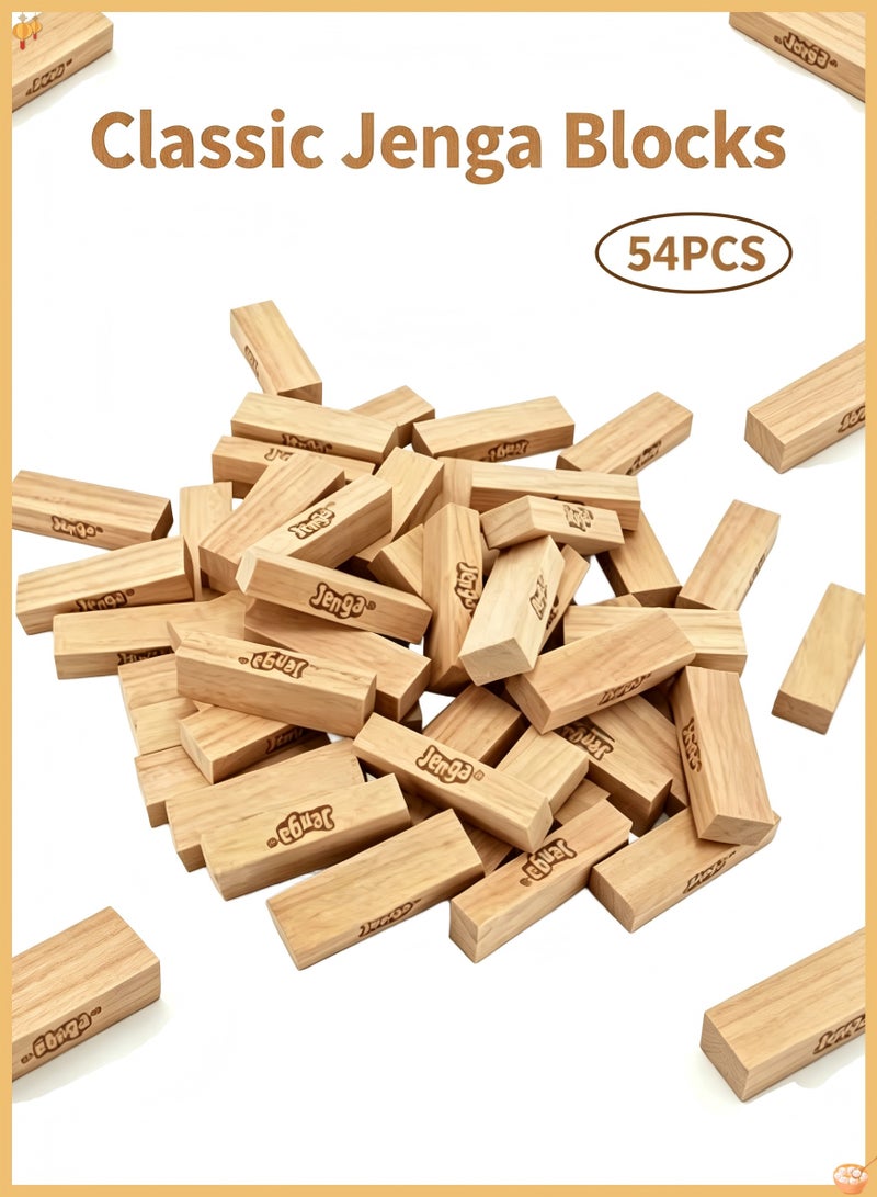 Hasbro Games Classic Jenga Game, Genuine Hardwood Blocks, Jenga Stacking Tower Party Game For Family And Kids Ages 6+, Birthday Gift & Gift For All Ocasions - Image 1