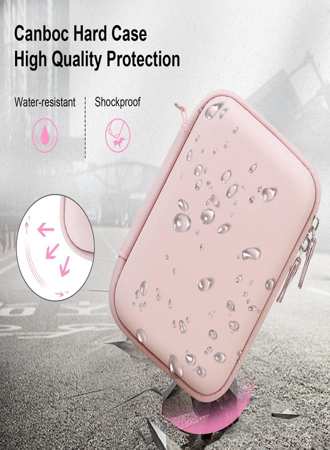 Canboc Carrying Case for Memoking/Ponek/Phomemo/Omezizy/Memoqueen T02 Mini Printer Sticker Printer, T02 Portable Thermal Printer Box for Thermal Paper, USB Cable, Pink (Case Only) - Image 4