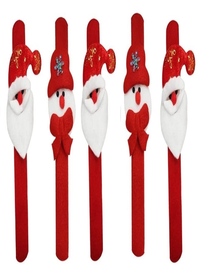 Tickles Red Santa Claus Christmas Party Hand Bracelet Band for Kids Boys & Girls (Size: 21 cm; Pack of 10) - Image 1