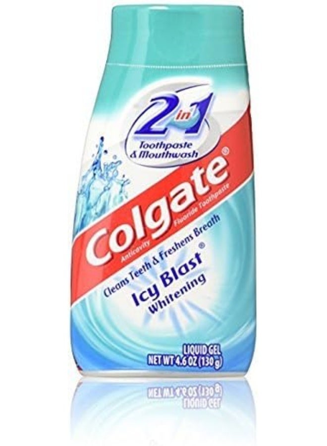 Colgate 2-in-1 Toothpaste & Mouthwash, Whitening Icy Blast, 4.6-Ounce Tubes (Pack of 6) - Image 2