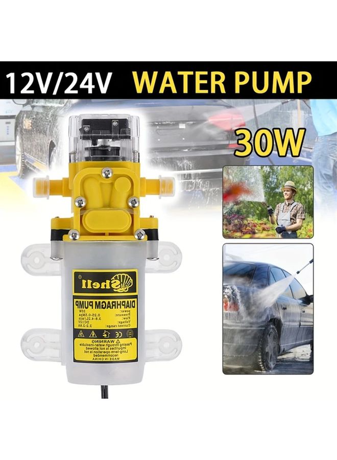 1pc 12V 24V DC 30W 58psi High Pressure Diaphragm Water Pump Self Priming Compact for Car Wash Water Purifier Garden Automotive - Image 3