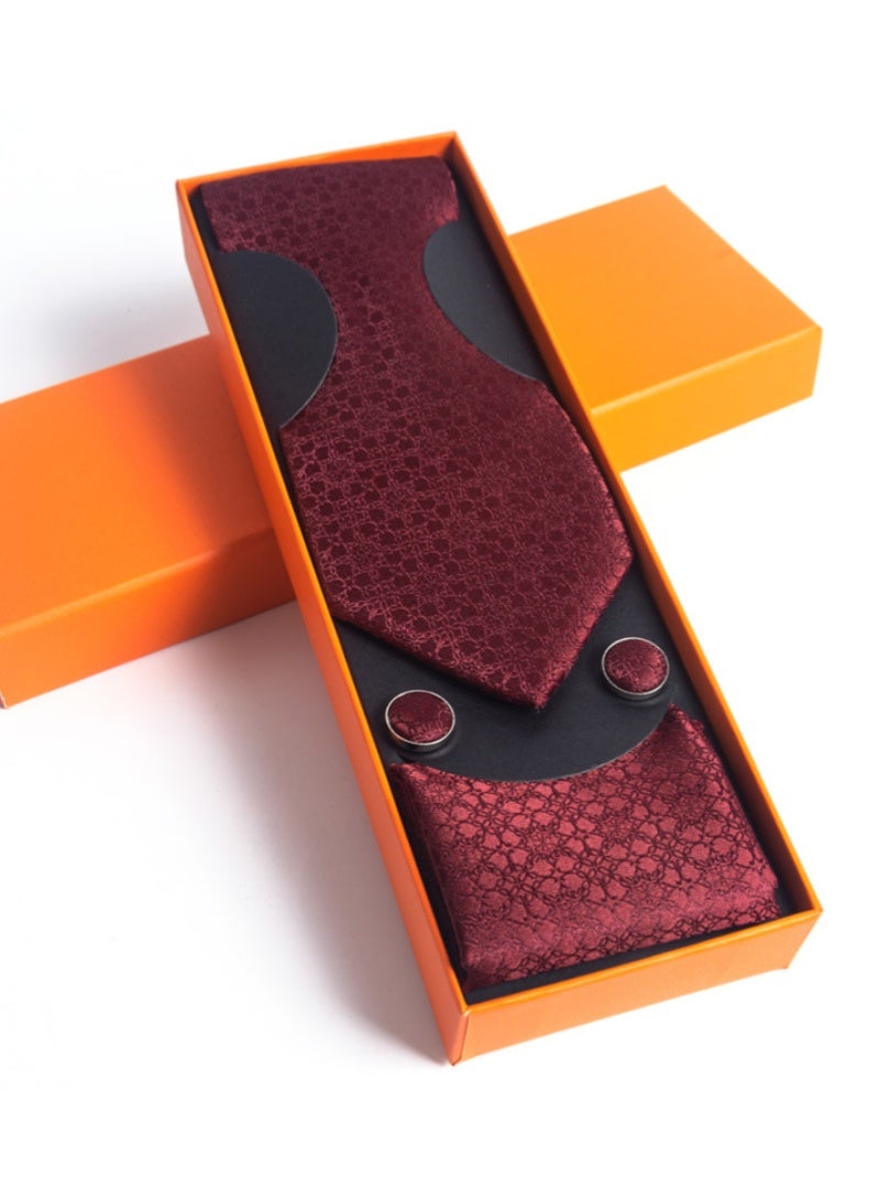 أروى المألوف ربطة العنق دعوى هدية مربع مجموعة مع التعادل ، جيب مربع ، أزرار أكمام مجموعة - Image 2