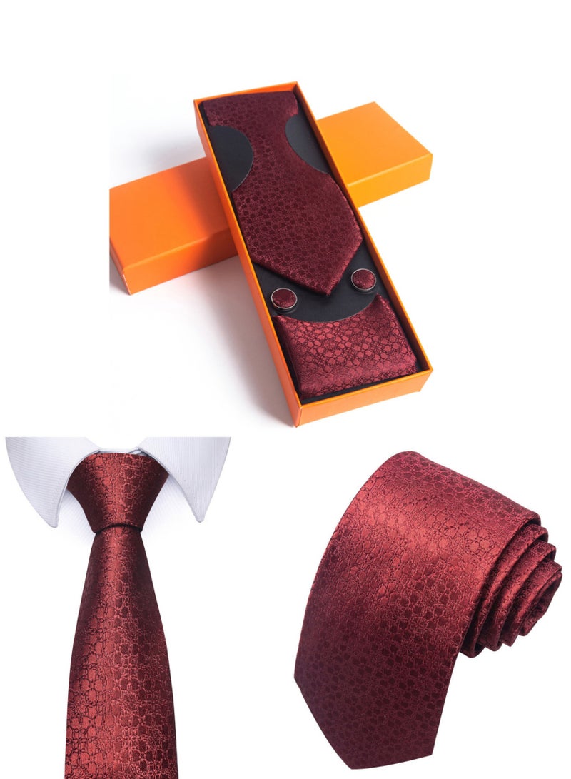 أروى المألوف ربطة العنق دعوى هدية مربع مجموعة مع التعادل ، جيب مربع ، أزرار أكمام مجموعة - Image 1