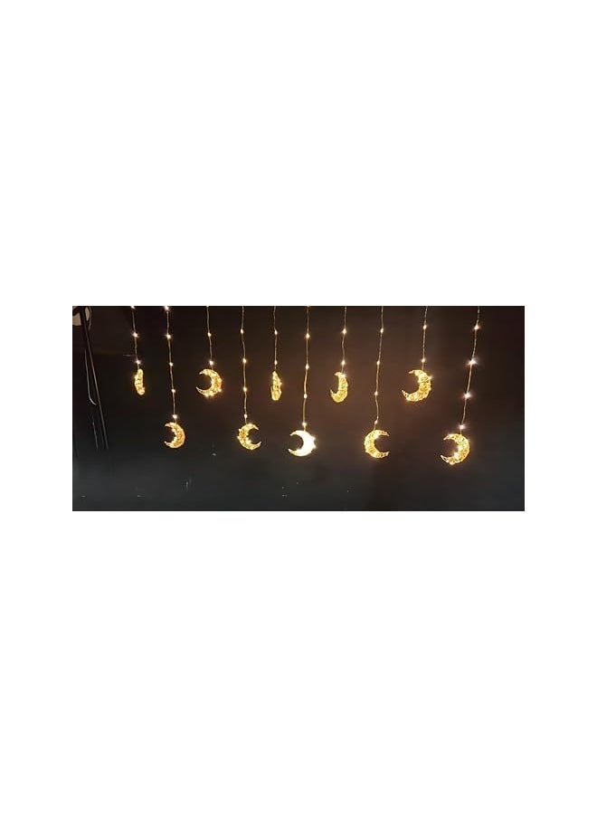 The Bros Crescent Moon Hanging Lights - LED Light for Eid & Ramadan - Decorative Hanging Light for Home & Special Occasions  - Image 2