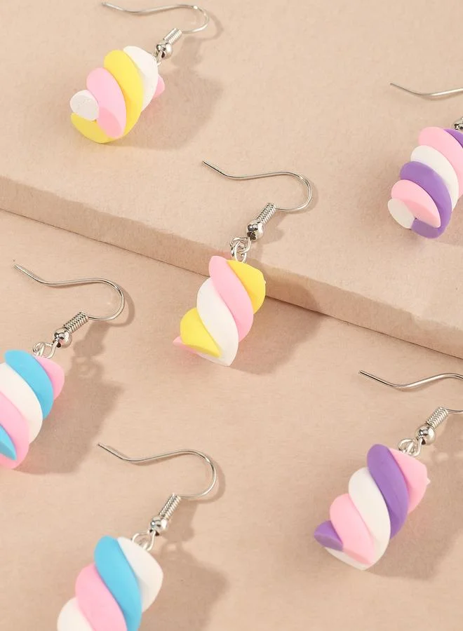 Take Two Girls Set of 3 - Marshmallow Dangle Earrings