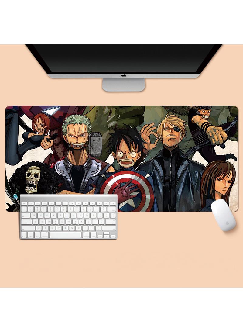 Y&D One Piece Anime Gaming Mouse Pad Extended Large Mat Desk Pad Stitched Edges Mousepad Long Mouse Pad And Non-Slip Rubber Base Mice Pad 800X300X4mm 