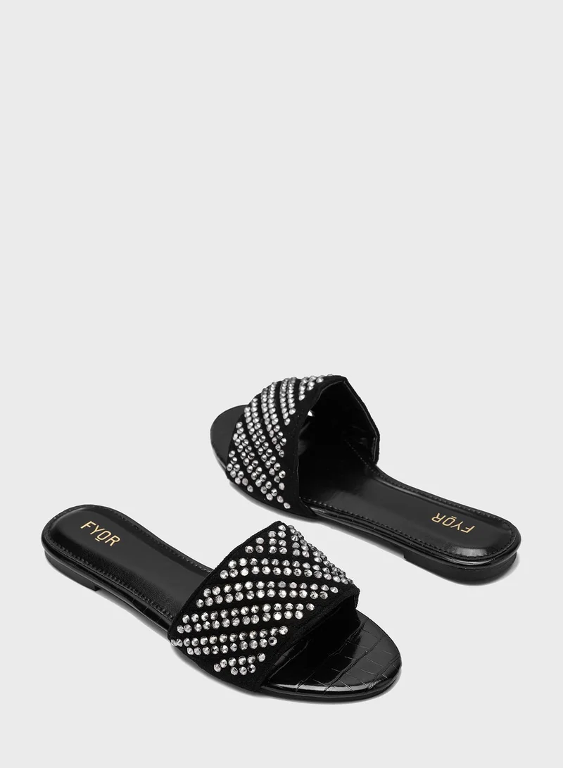 FYOR Open Toe Flat Sandals