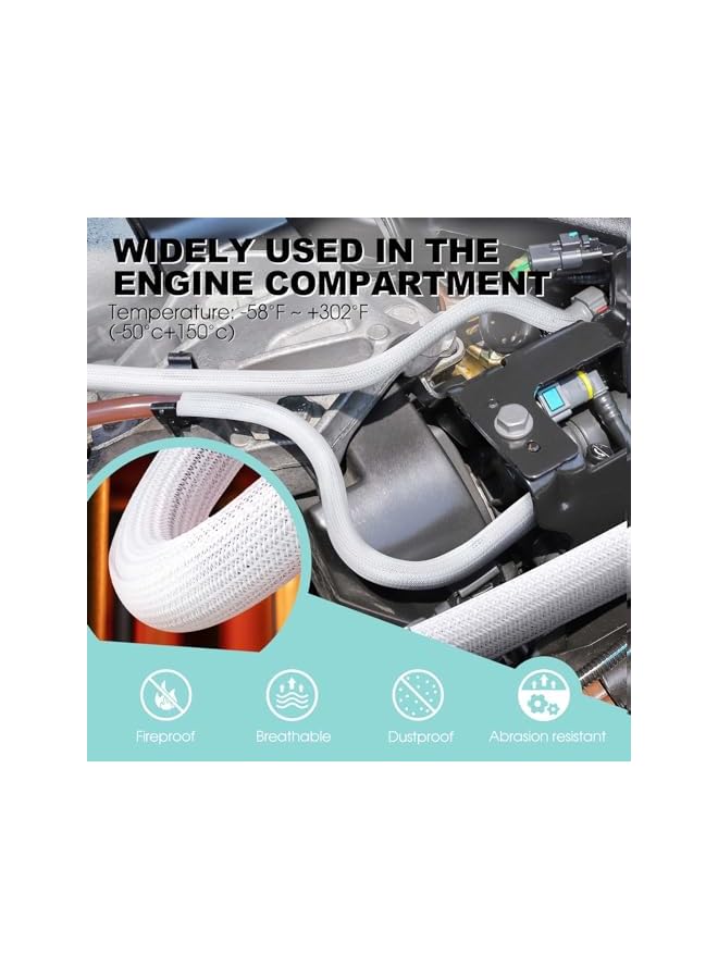 PROMASS Cable Sleeve Cover, 10ft - 1 inch Cord Management Wire Organizer Under Desk, Home Office Computer Wire Cover Hider Cord Protector, Protect Pet Cat Dog from Chewing, White - Image 4