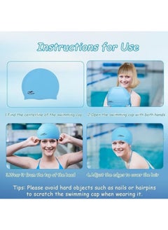 CONQUEST Silicone Swim Cap Protect your hair and enjoy a comfortable workout with the Swim Cap - Blue  - Image 5