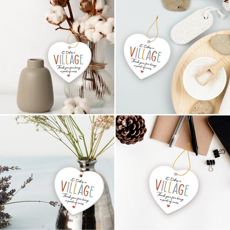 HEXMOZ Thank You Gifts for Women Men - Teacher Appreciation Gifts - Nurses Week Gift - Appreciation Gift for Teacher Nurse Coworker Employee Daycare Provider Nanny Babysitter - Xmas Heart Ornament - Image 4