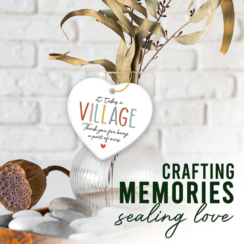 HEXMOZ Thank You Gifts for Women Men - Teacher Appreciation Gifts - Nurses Week Gift - Appreciation Gift for Teacher Nurse Coworker Employee Daycare Provider Nanny Babysitter - Xmas Heart Ornament - Image 5