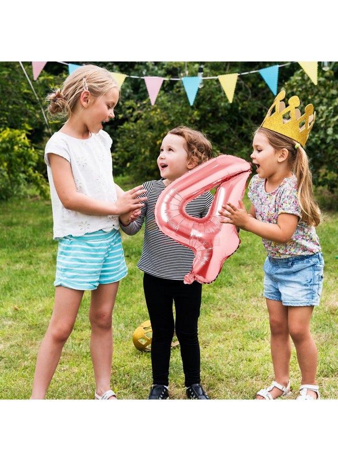 Propsicle 16 inch Birthday Foil 4 Number Helium Balloon Party Decoration Rose Gold Pack of 1 | 4 Year No. Balloons Birthday/Anniversary | Four Number - Image 5
