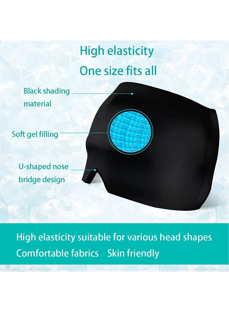 قبعة تخفيف الصداع النصفي القابلة لإعادة الاستخدام، قبعة مهدئة للصداع، كيس ثلج، قناع أسود للوجه، كمادات باردة، جل تبريد، لفافة رأس، منتجات سبا للوجه لعلاج التوتر والإجهاد وصداع الكحول - Image 3