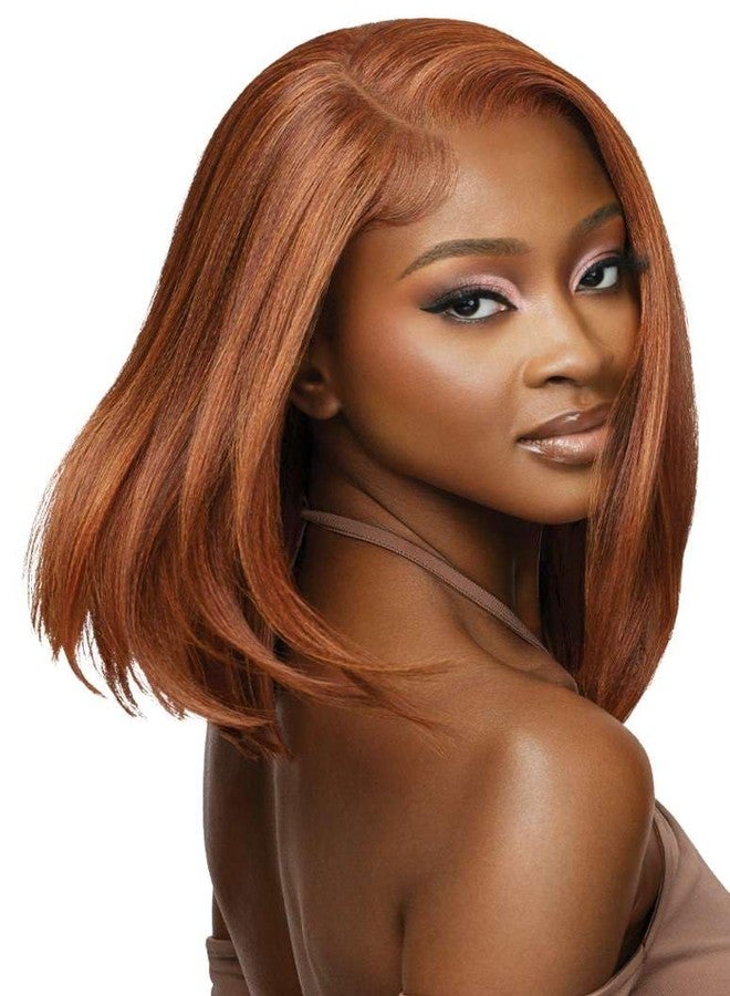 Outre - 5X5 Lace Closure Wig - Human Hair Blend - Natural Yaki 14" (OFF BLACK 1B) - Image 3
