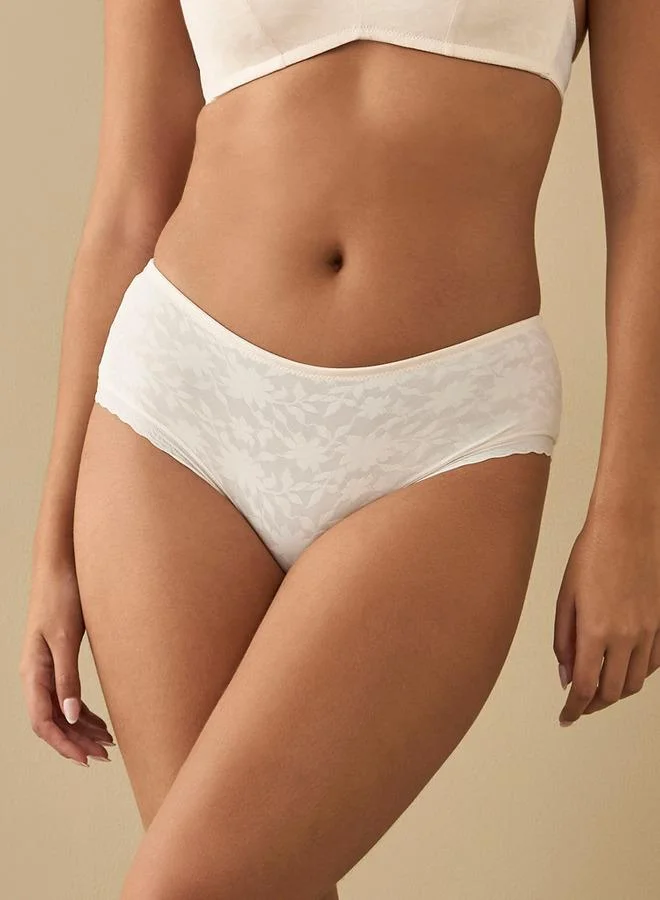 سبلاش فيڤ سروال بيكيني بنقوش زهور وخصر مطاطي